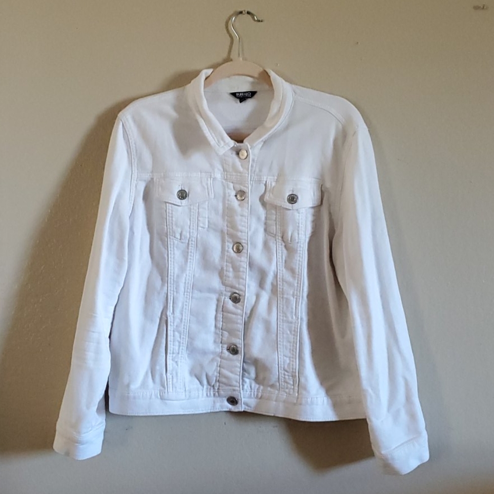 Buffalo David Bitton White Stretch Denim Jacket